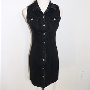 Black denim dress